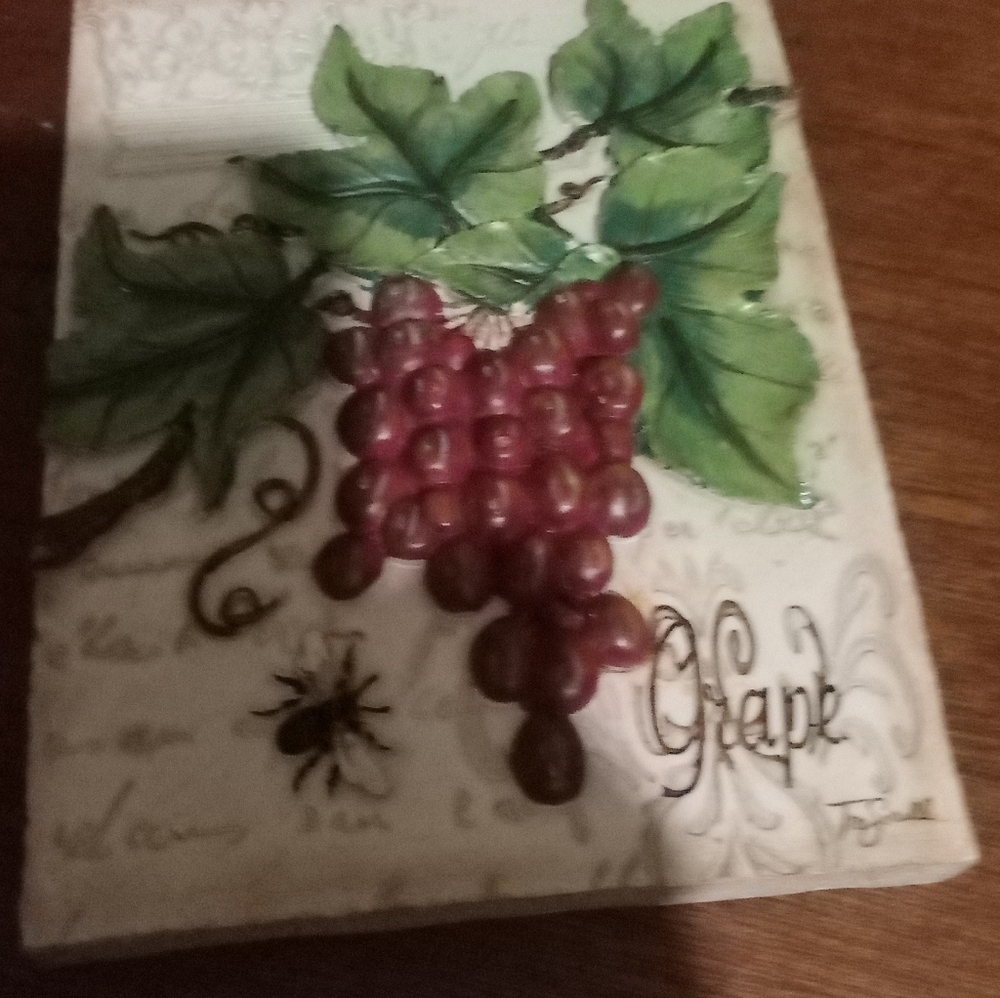NVGA Est. In 1996 Grapes on the vine art plague By Teo Sorelle hangs on wall